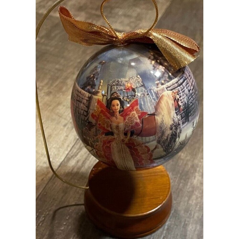 Mattel 1997 Holiday Barbie 4" Decoupage Ornament In Box Christmas Decoration